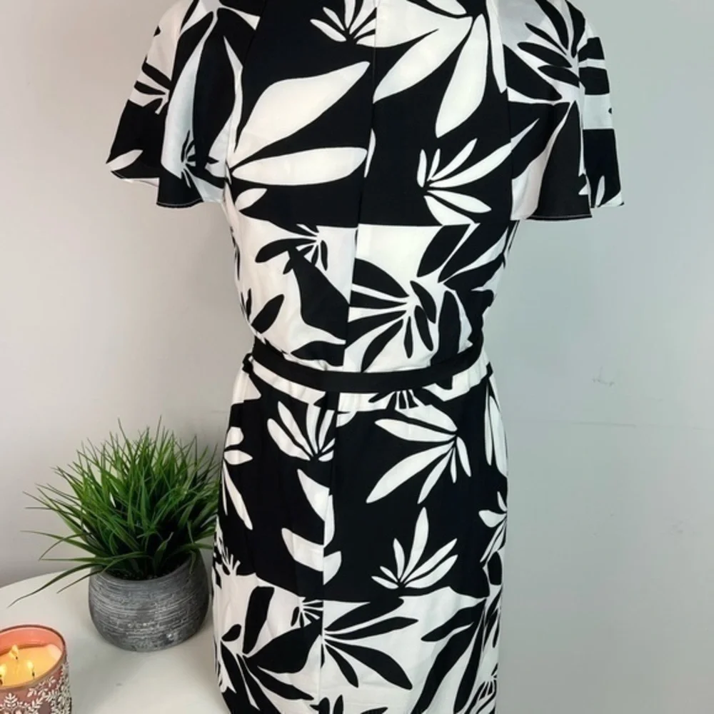 Tahari womens black and white Reverse Print Shift Dress size 4 - Picture 7 of 14